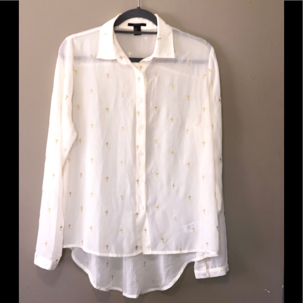 Forever 21 Cross ✝️ button down